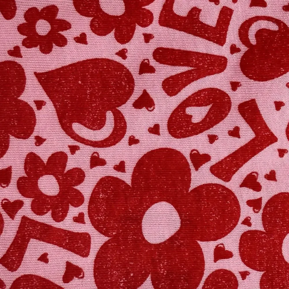 Valentine Dress 4T Heart‎ Flower Love Print Red/Pink, Long Sleeve Wonder Nation